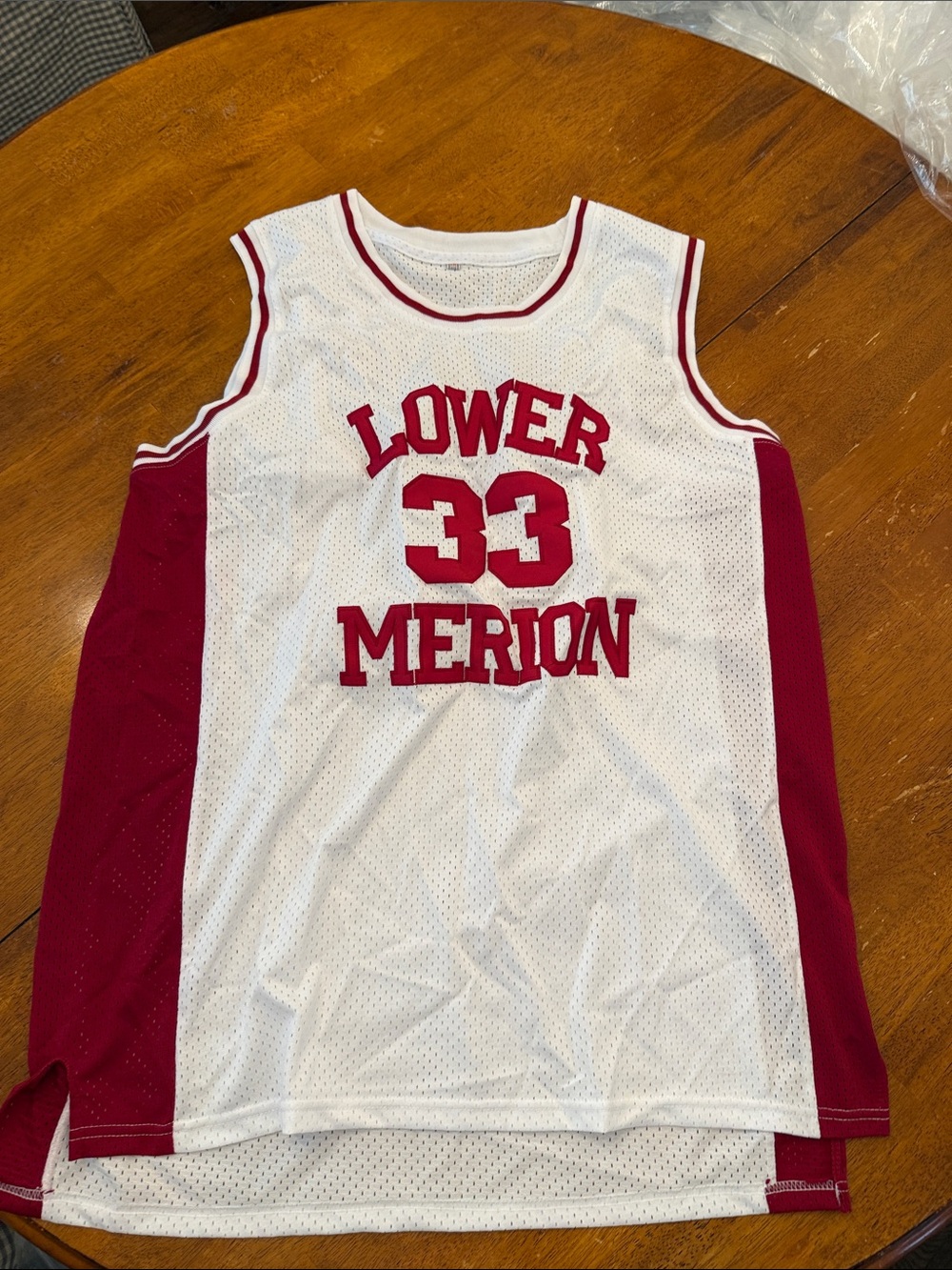Lower Merion 33 White & Red Basketball Jersey - Classic Team Style